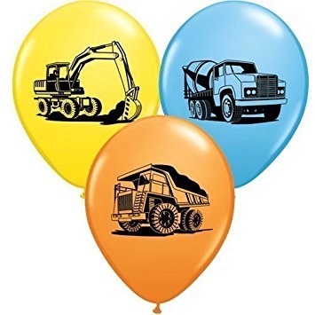 (50) 11" Construction Trucks - Assorted balloons