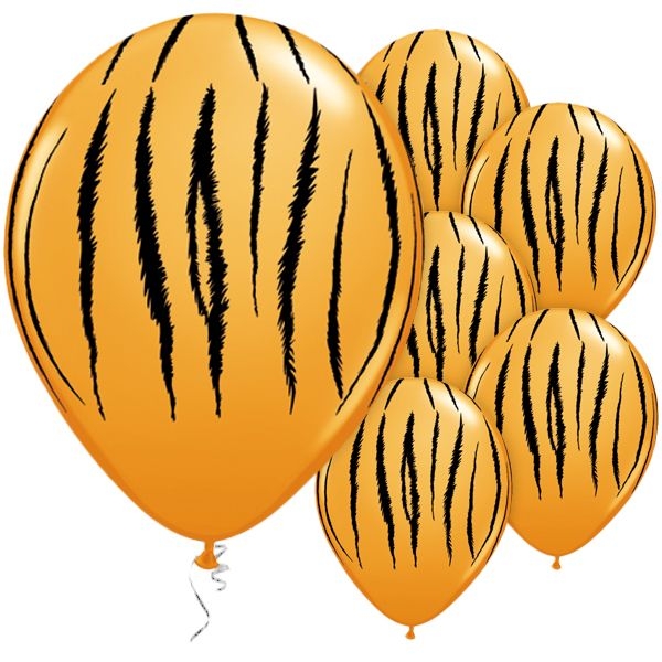 (50) 11" Tiger Stripes Orange balloons