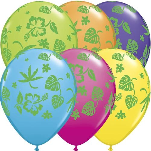 (50) 11" Tropical Flora - Tropical Assorted balloons