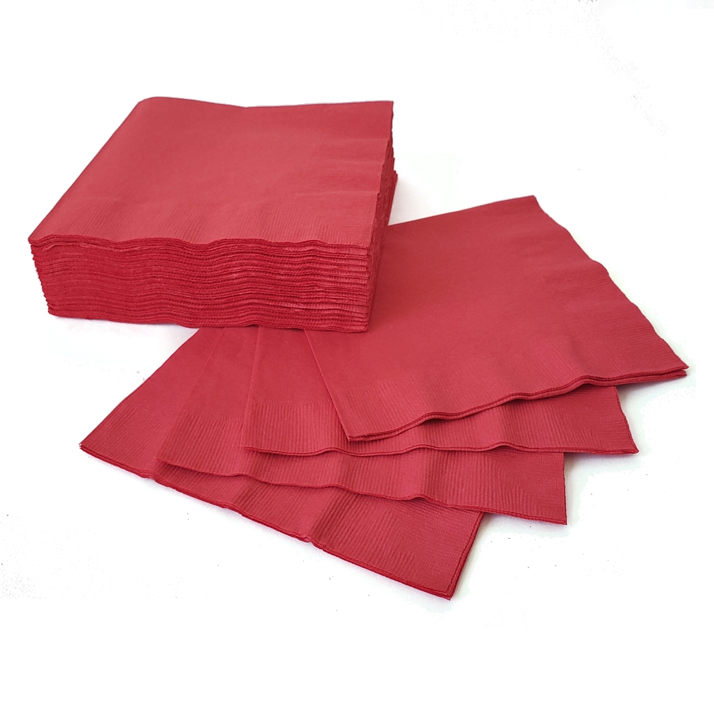 (50) Luncheon Napkins - Apple Red