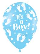 BET (50) 11" It's A Boy Footprint - Pastel Blue balloons