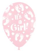 BET (50) 11" It's A Girl Footprint - Pastel Pink balloons