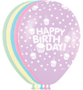 BET 11" (50) Birthday Cupcake balloon