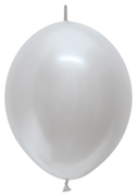 BET (50) 12" Link-O-Loon Metallic Silver balloons