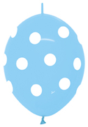 BET (50) 12" Link-O-Loon Print - Polka Dots Pastel Blue balloons