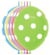 BET (50) 12" Link-O-Loon Print - Polka Dots Dlx: Turq Blue,Blue,Mari,Lilac,Fuch,Lime balloons