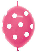 BET (50) 12" Link-O-Loon Print - Polka Dots Deluxe Fuchsia balloons