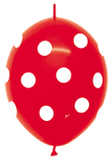 BET (50) 12" Link-O-Loon Print - Polka Dots Fashion Red balloons