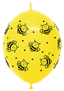 BET (50) 12" Link-O-Loon Print - Bee Fashion Yellow balloons