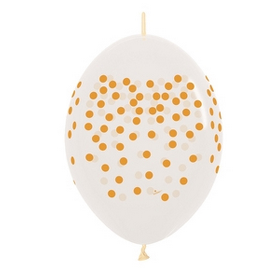BET (50) 12" Gold Confetti balloon