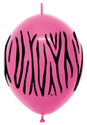 BET (50) 12" Link-O-Loon Print - Zebra Deluxe Fuchsia balloons