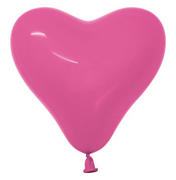 BET (100) 6" Heart Deluxe Fuchsia balloons