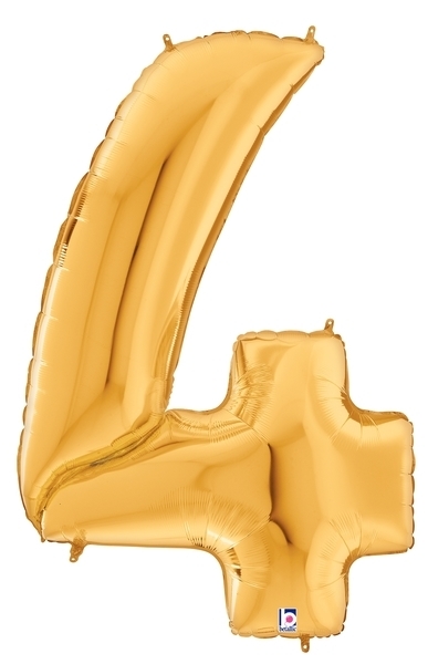 64" Gigaloon - Number - #4 - Gold balloon