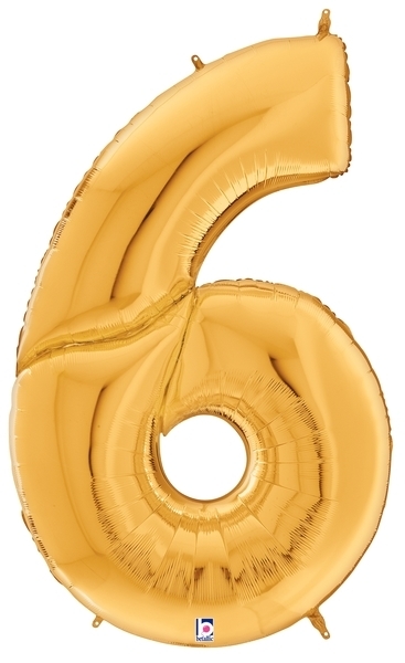 64" Gigaloon - Number - #6 - Gold balloon