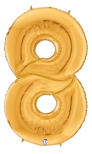 64" Gigaloon - Number - #8 - Gold balloon