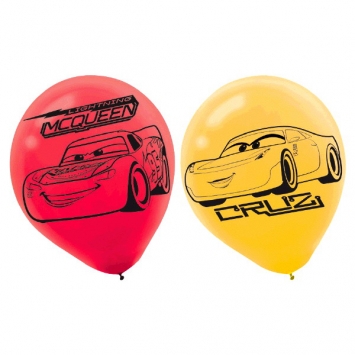 (6) CARS 3 Printed Latex Balloons