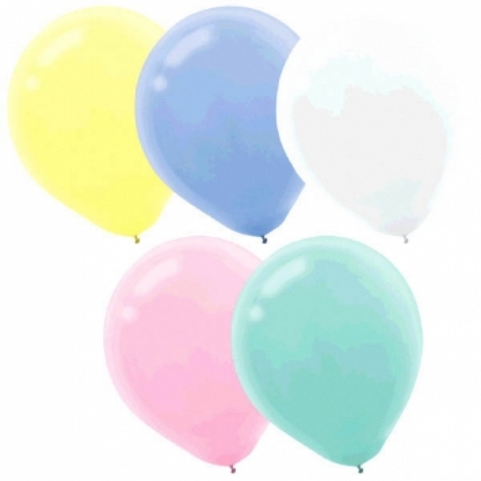 ECONO (72) 12" Pearl Pastel Assorted balloons