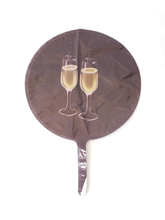 9" Foil - Champagne Airfill Heat Seal Required balloon