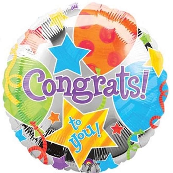 9" Foil - Congrats Jubilee Airfill Heat Seal Required balloon