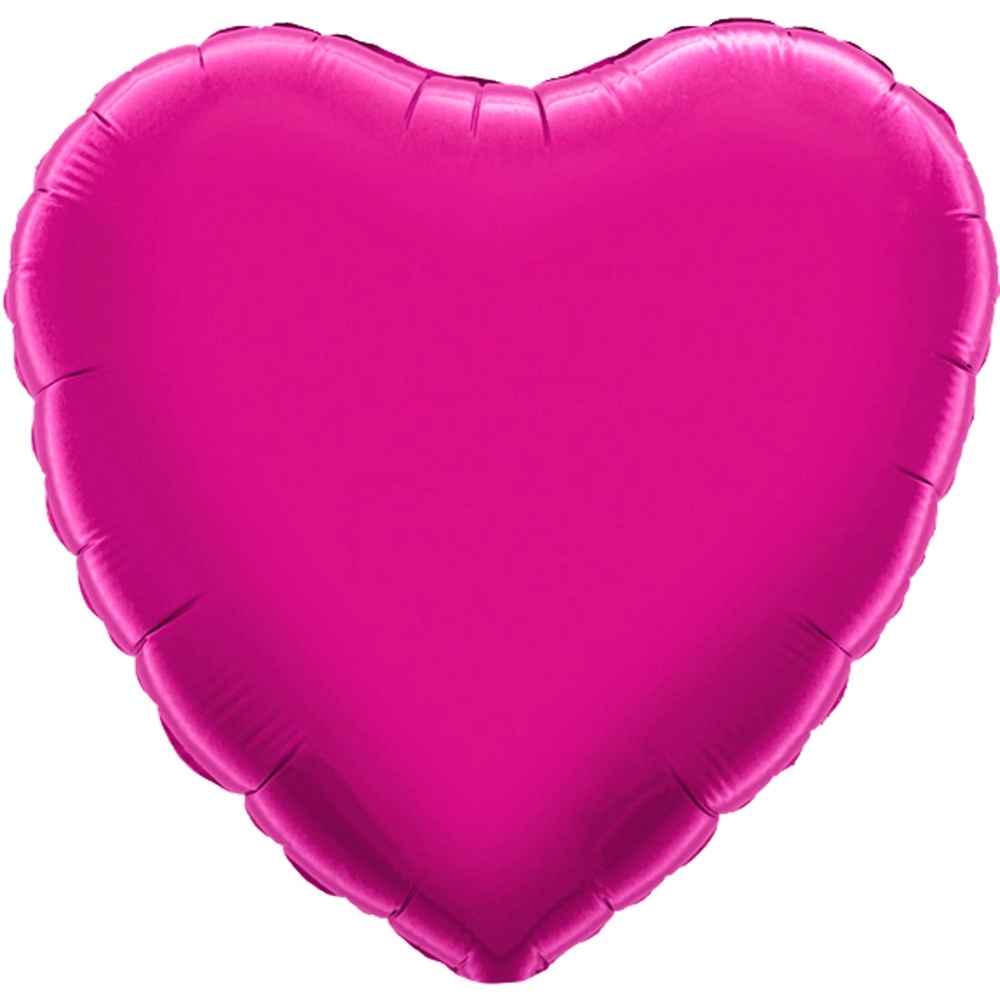 9" Foil Heart - Fuchsia Airfill Heat Seal Required balloon