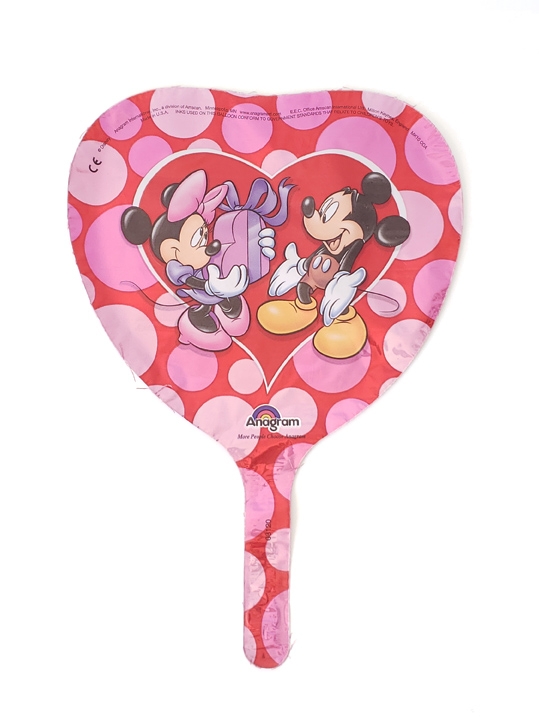 9" Foil - Mickey & Minnie Love Airfill Heat Seal Required balloon