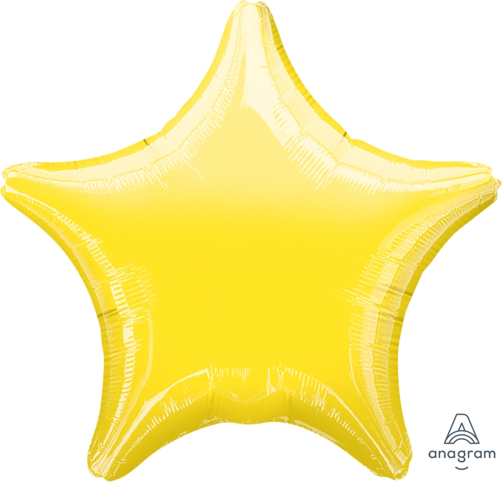 9" Foil Star - Citrine Yellow Airfill Heat Seal Required balloon