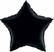 9" Foil Star - Onyx Black Airfill Heat Seal Required balloon