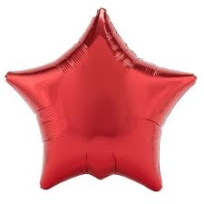 9" Foil Star - Ruby Red Airfill Heat Seal Required balloon