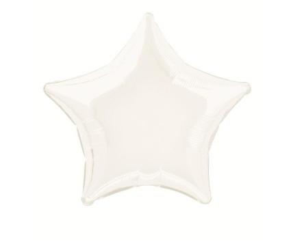 9" Foil Star - White Airfill Heat Seal Required balloon