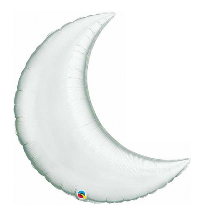 9" Moon Crescent - Silver - Air Airfill Heat Seal Required balloon