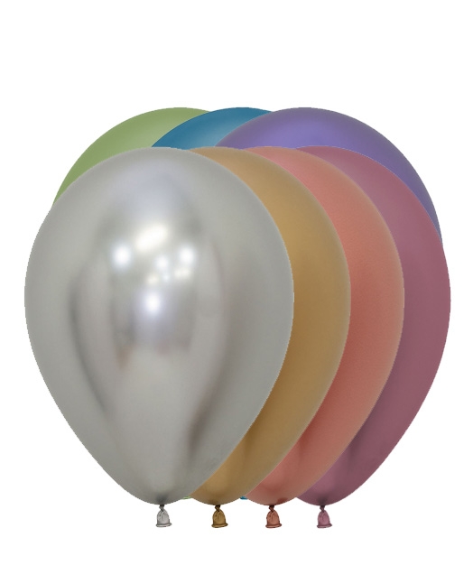 BET (100) 5" Reflex Assortment 7 colours balloons