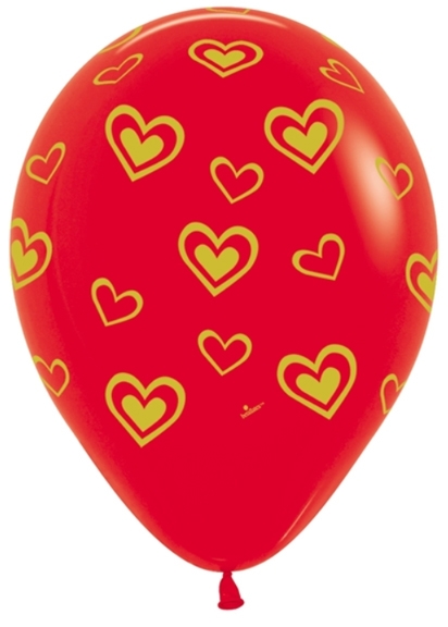 BET (50) 11" Gold Hearts balloons
