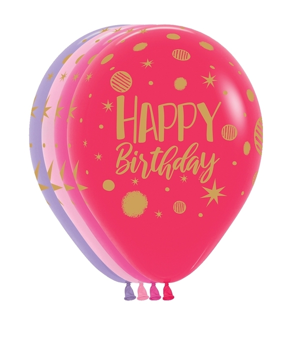 BET (50) 11" Happy Birthday Sparkles Party balloons
