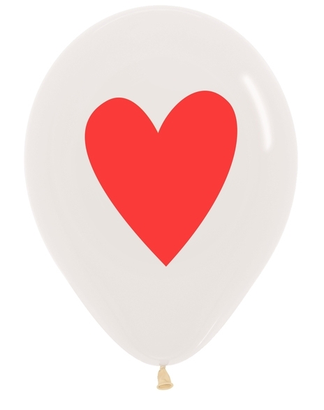 BET (50) 11" Heart of Red Crystal Clear Two-Side balloons