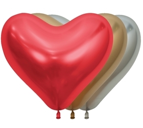 BET (50) 14" Reflex Assortment Latex Heart Balloons