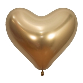 BET (50) 14" Reflex Gold Latex Heart Balloons