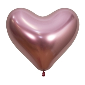 BET (50) 14" Reflex Pink Latex Heart Balloons