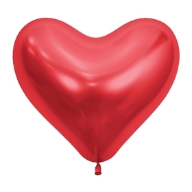 BET (50) 14" Reflex Red Latex Heart Balloons