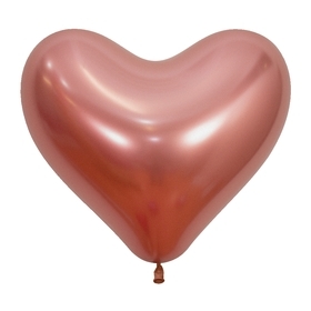 BET (50) 14" Reflex Rose Gold Latex Heart Balloons