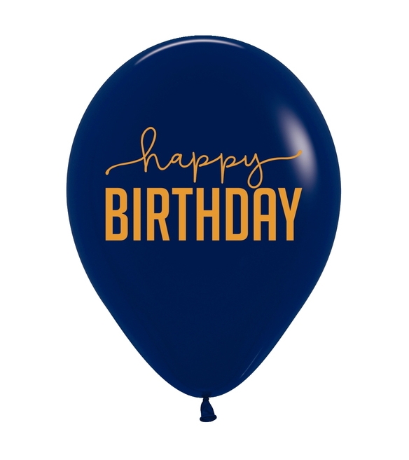 BET (50) 11" Happy Birthday Navy balloons