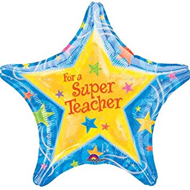 BS - 19" Star Back To School - Super Teacher balloon