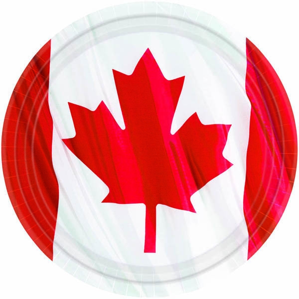 (12) 7" Canada Flag Plates