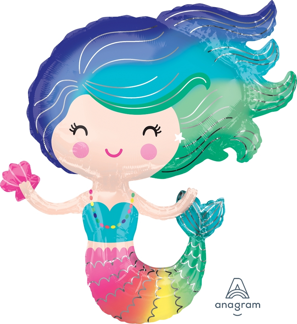 Colorful Mermaid Supershape balloon