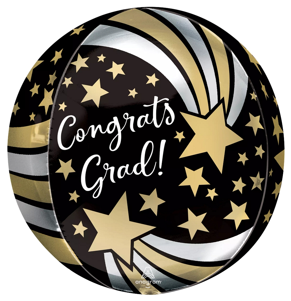 Congrats Grad Shooting Stars Graduation Orbz balloon