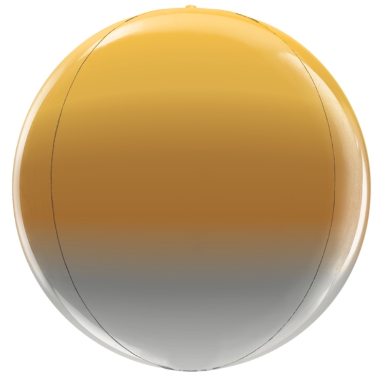 Metallic Ombre Gold Greige Globe Orbz Balloon