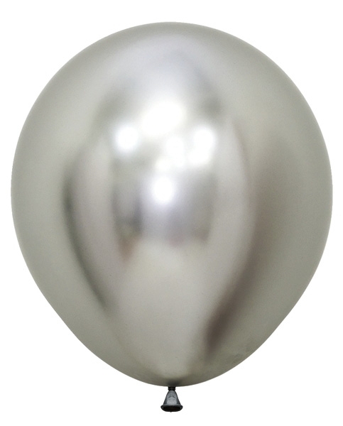 ECONO (10) 18" Econo-Luxe Silver Round balloons