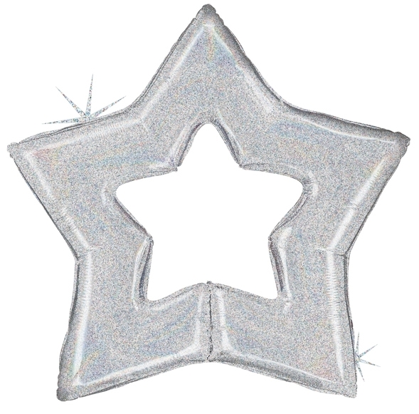 Glitter Silver Star SuperShape balloon