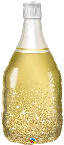Golden Bubbly Wine Champagne Bottle Shape balloon