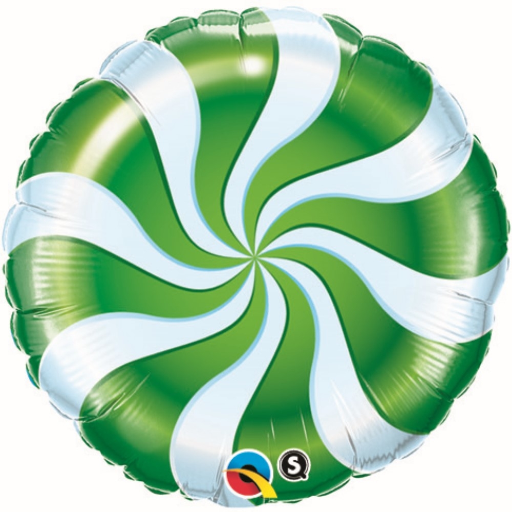 18" Green Candy Swirl balloon