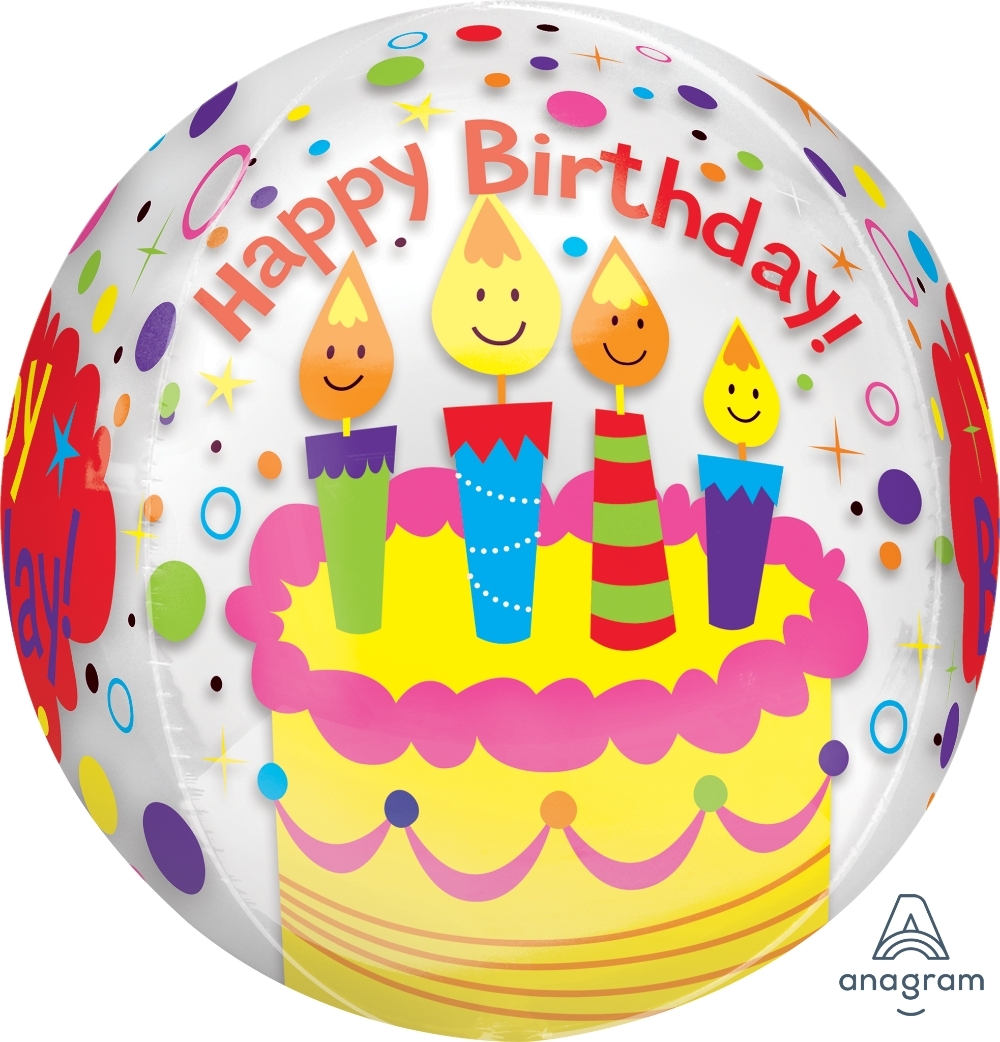 Happy Birthday Candles & Confetti Orbz Bubble